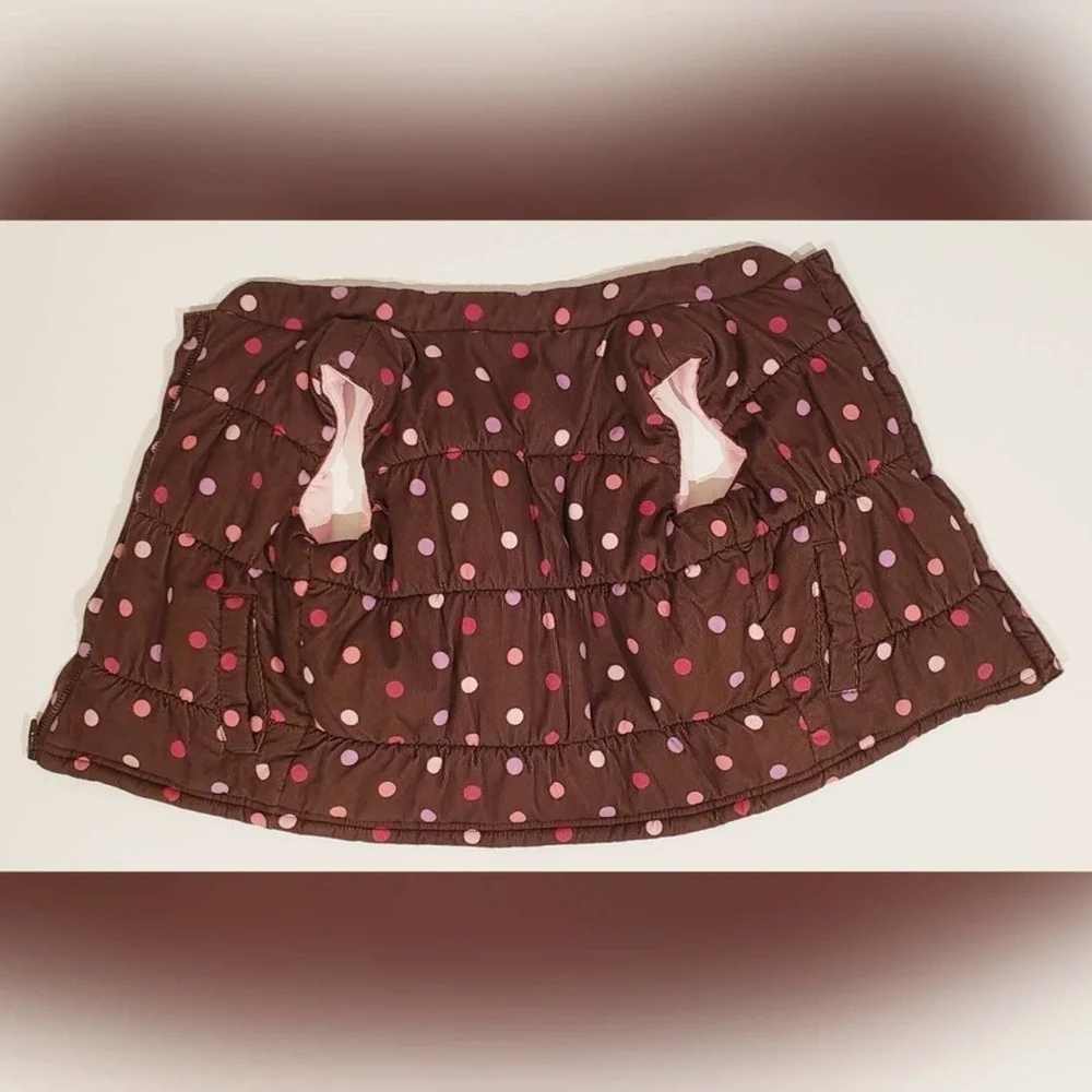 Fall Carter's Brown‎ Polka Dot Vest Pink Inside Outdoors Cute Girls Size 4T